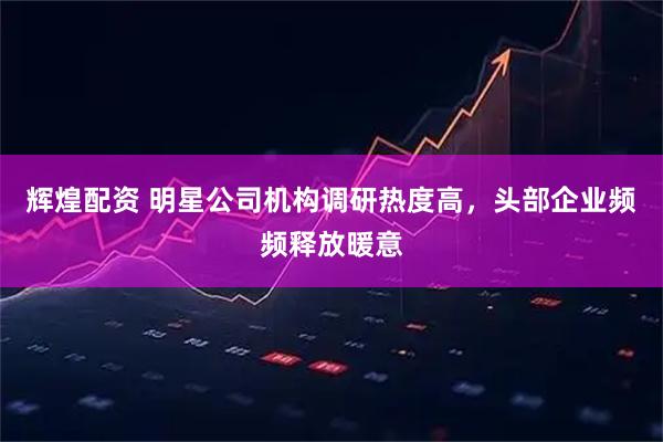 辉煌配资 明星公司机构调研热度高，头部企业频频释放暖意